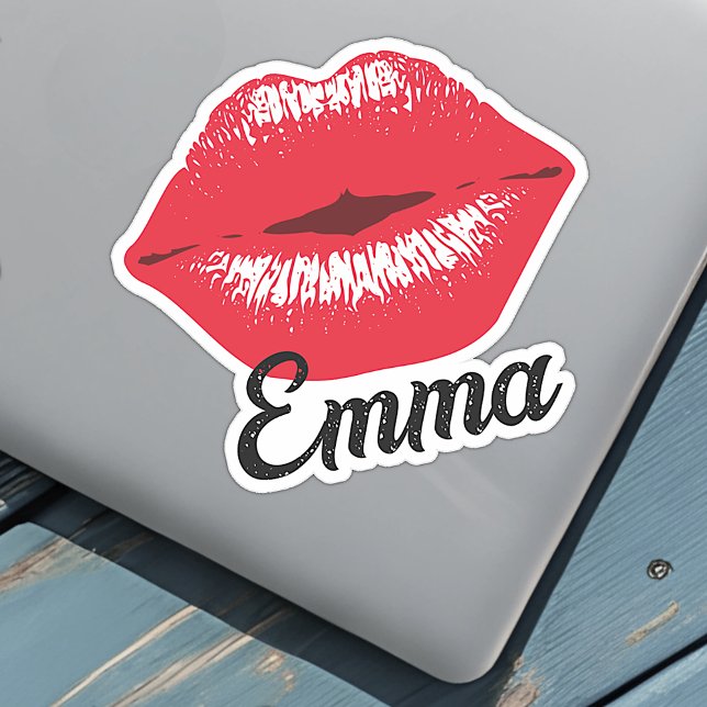 Custom Name Cool Red Lipstick Kissing Lips Kiss (Creator Uploaded)