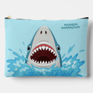 Custom Name Cool Shark Accessory Pouch