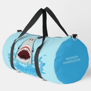 Custom Name Cool Shark Duffle Bag