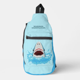 Custom Name Cool Shark Sling Bag