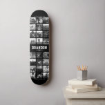 Custom Name Cool Trendy Instagram Photo Collage Skateboard<br><div class="desc">Modern Instagram Photo Collage design for skateboards: Personalise with your favourite photos as well as message with custom names and make this the coolest Birthday gift ever! This is the black and white version.</div>