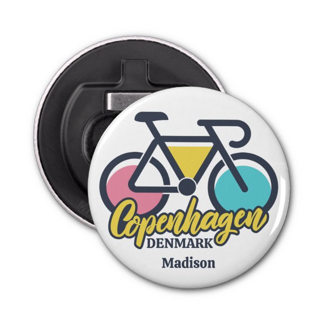 Custom Name Copenhagen Denmark Bottle Opener (Front)