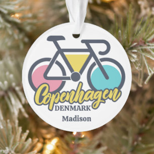 Custom Name Copenhagen Denmark Ornament