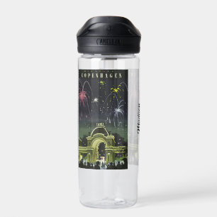 Custom Name Copenhagen Vintage Travel Water Bottle