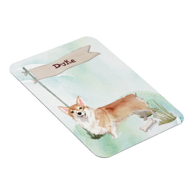 Custom Name Corgi Pet Dog Magnet (Right Side)
