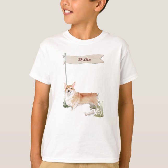 Custom Name Corgi Pet Dog T-Shirt (Front)