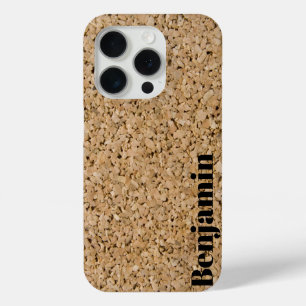 Custom Name Cork Board Texture Pattern Photograph iPhone 15 Pro Case