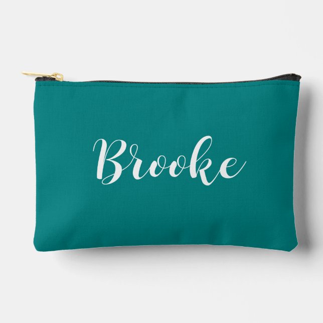 Custom Name Cosmetic Personalised Monogram Makeup Accessory Pouch (Front)