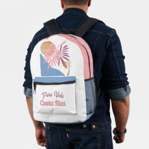 Custom Name Costa Rica Motto Pura Vida Printed Backpack