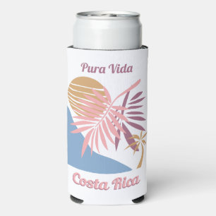 Custom Name Costa Rica Motto Pura Vida Seltzer Can Cooler