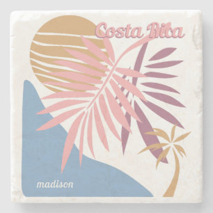 Custom Name Costa Rica Stone Coaster