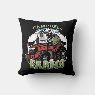 Custom NAME Country Farms Barn Tractor Farmer Cushion