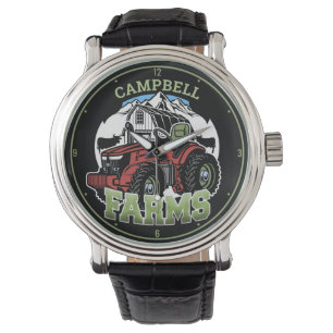 Custom NAME Country Farms Barn Tractor Farmer Watch