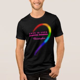 Custom Name Couple Pride Shirt - Right Half Rainbo