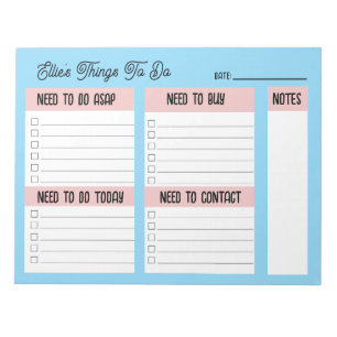 Custom Name Coworker Gift Check List Notepad