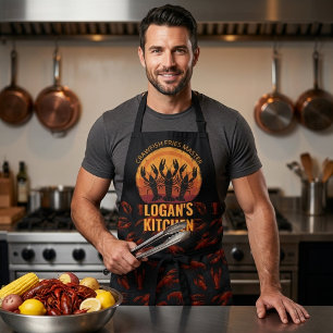 Custom Name Crawfish Master Chef Gift for Men Apron