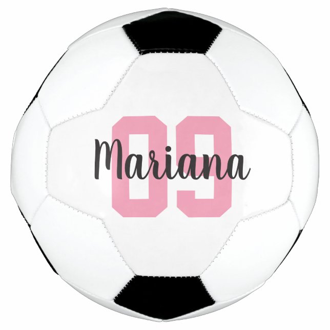 Custom Name Create Your Own Girl Pink Personalised Football (Front)