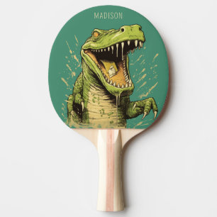 Custom Name Crocodile Ping Pong Paddle