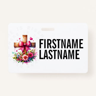 CUSTOM NAME CROSS Christian ID Badge