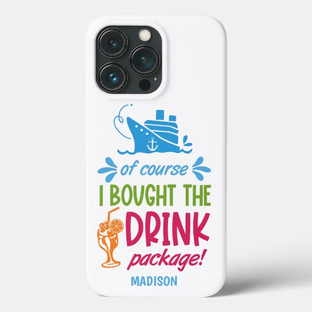 Custom Name Cruise Drinks Case-Mate iPhone Case (Back)