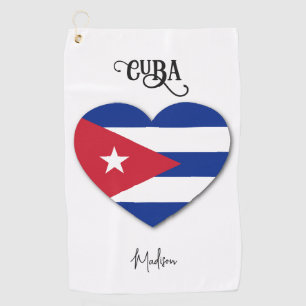 Custom Name Cuba Love Golf Towel