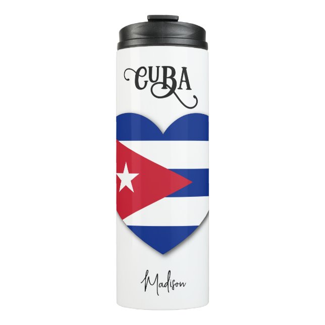 Custom Name Cuba Love Thermal Tumbler (Front)
