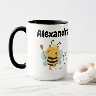 Custom name cute bumblebee mug