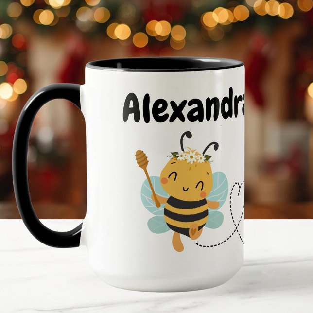 Custom name cute bumblebee mug (Creator Uploaded)