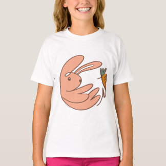 Custom Name Cute Bunny and Carrot Animal Art T-Shirt