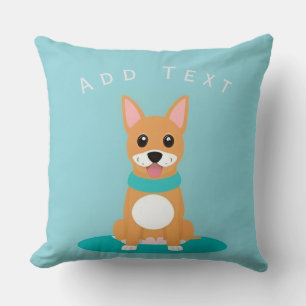 Custom Name Cute Cartoon Dog Personalised Gift Cushion