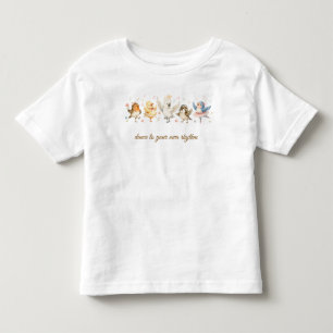 Custom Name Cute Dancing Birds Watercolor Toddler T-Shirt