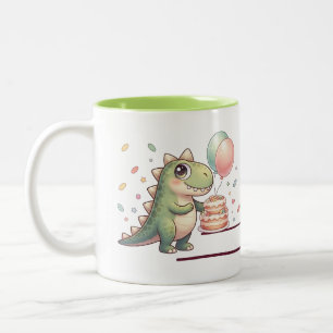 Custom Name Cute Dinosaur Boys Birthday Mug