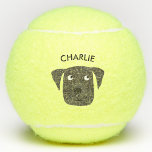 Custom Name Cute Dog Tennis Balls<br><div class="desc">Adorable labrador retriever dog design to make you smile.
Customise by changing the name.</div>