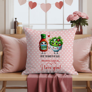Custom Name Cute Food Funny Valentine Pillow