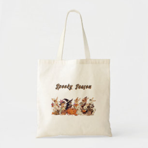 Custom Name Cute Halloween Spooky Season Bunny Tote Bag