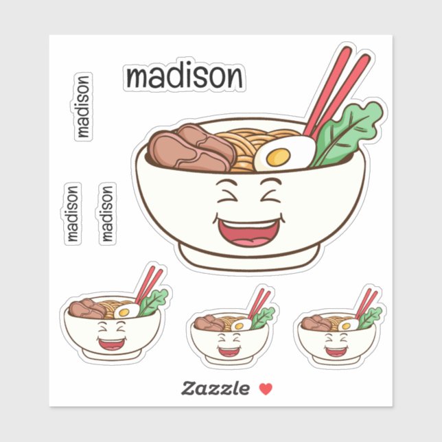 Custom Name Cute Kawaii Noodles (Sheet)