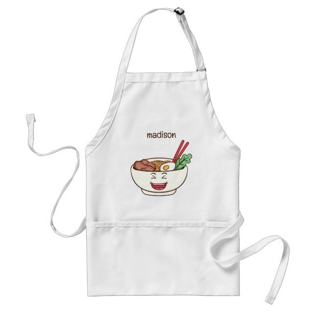 Custom Name Cute Kawaii Noodles Standard Apron (Front)