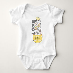 Custom Name Cute Kittens Baby Bodysuit