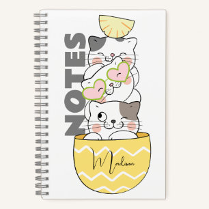 Custom Name Cute Kittens Notebook