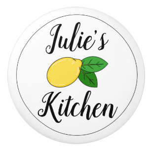 Custom Name Cute Lemon Design Kitchen Drawer Pull