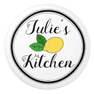 Custom Name Cute Lemon Design Kitchen Drawer Pull