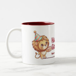 Custom Name Cute Lion Boys Birthday Gift Mug