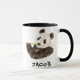 Custom Name Cute Panda  Watercolor Animal Mug