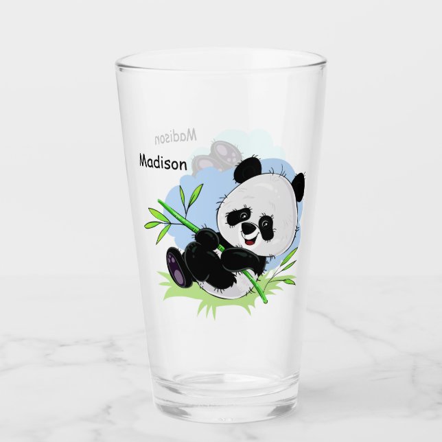 Custom name Cute Pandas pint glass 1/2 (Front)