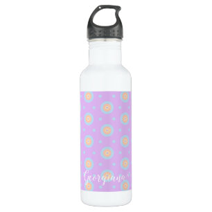 Custom Name Cute Pastel Rainbow Bullseyes Pattern 710 Ml Water Bottle