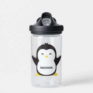 Custom Name Cute Penguin Water Bottle