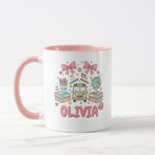Custom Name Cute School Supplies Mug