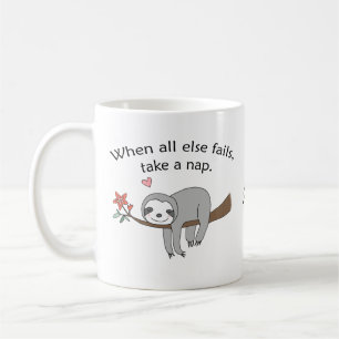 Custom Name Cute Sloth Funny Nap Quote Sloth Lover Coffee Mug