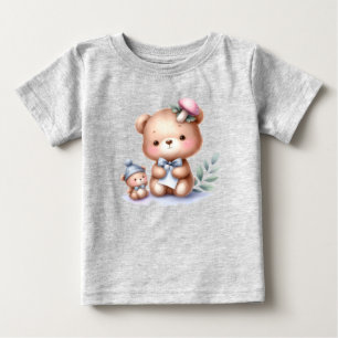 Custom Name Cute Teddy Bear Animal Art Baby T-Shirt