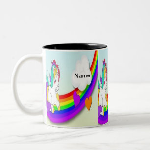 custom name cute unicorn coffee mug